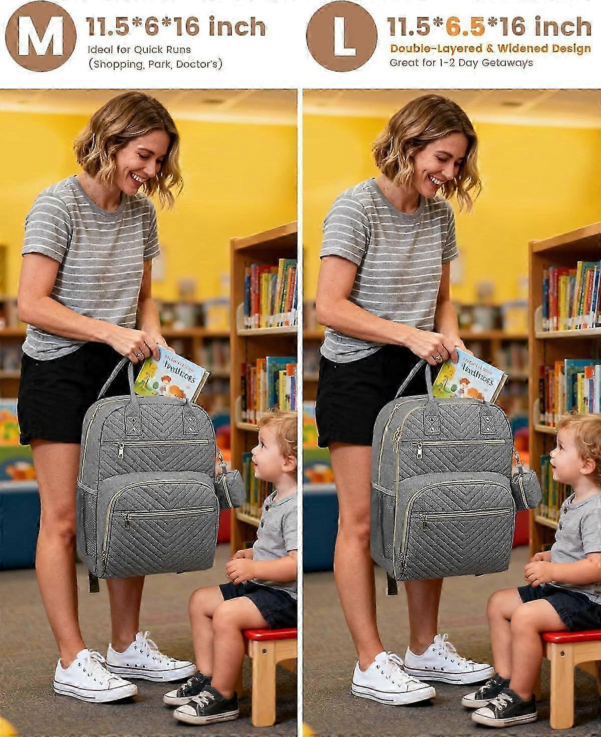 Large Capacity Diaper Backpack with Pacifier Case
