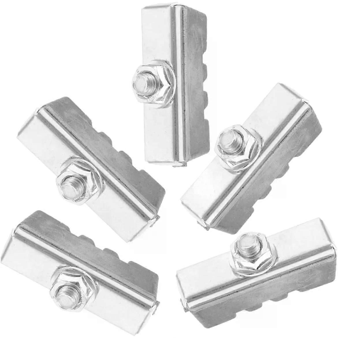 Replacement Bicycle Brake Pads Kit, 5pcs Silver Iron Sheet