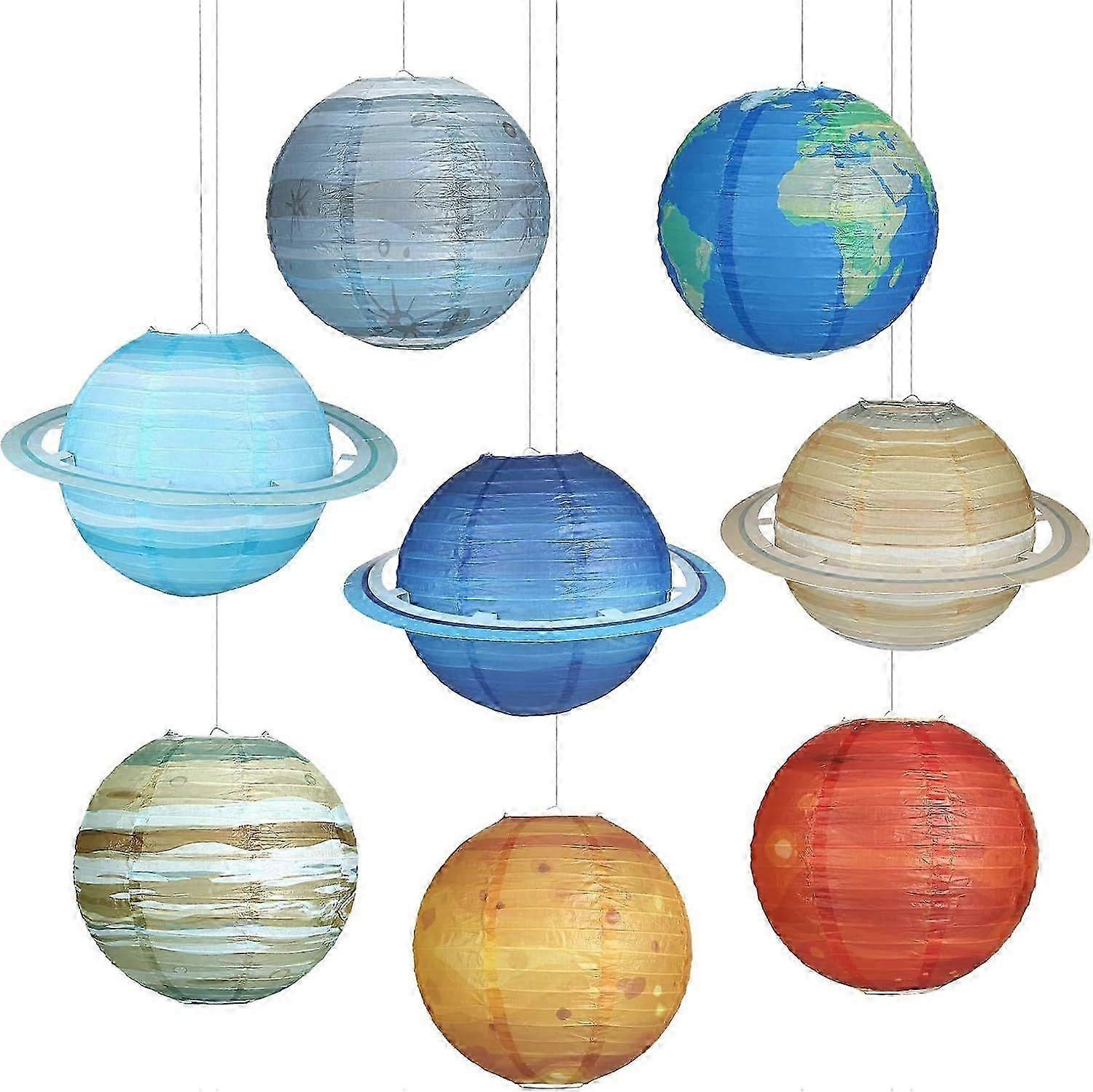 12 Inch 3D Ringed Planet Lantern Collection