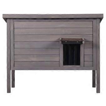 Outdoor-Katzenhaus Wetterfestes, hölzernes Katzen-Kaninchenhaus mit rundum schaumisoliertem, offenem Dach, PVC-Türklappen, 34 "L x 22" B x 27 "H