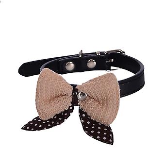 Veeki Girl Puppy Collars Pink Dog Collar Rhinestones Dog Cat Collar Bling Diamond With Rhinestone Crown Flowers Bowtie Bone Decoration For Girl Dogs C