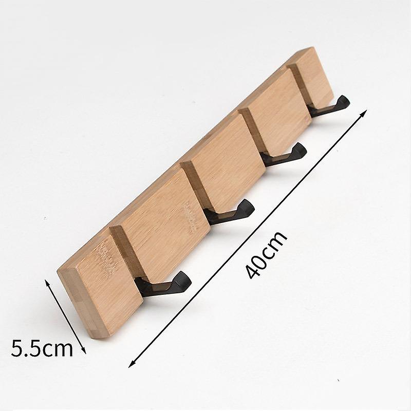 Folding Coat Hook, Solid Wood Door Rear Hook, Coat Hook, Towel Hook (4 Hooks)