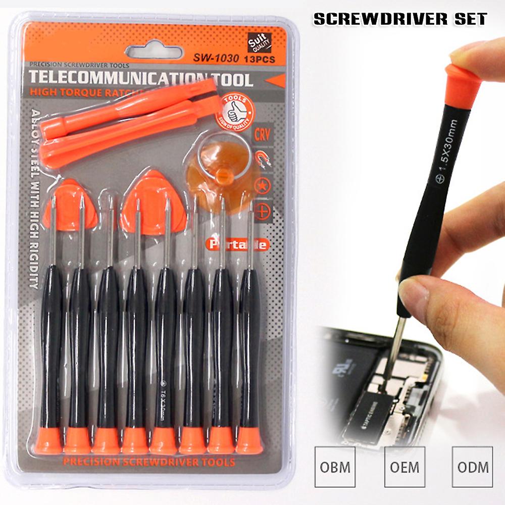13-in-1 mobiele telefoon schroevendraaier tool set mini multi head cross bit voor klok
