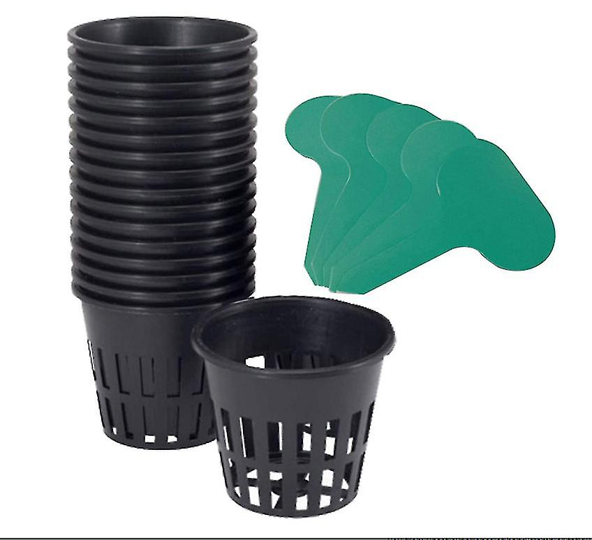 12 Pcs Net Pots Hydroponics, Plastic Net Pot For Garden Balcony Hydroponic Planting And Soilless Culture(8cm,black)