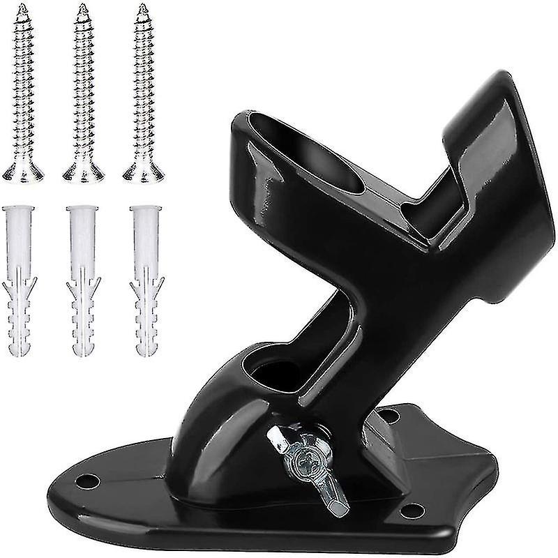 Flag Bracket Holder 2 Angle Aluminium Alloy Flag Pole Holder Wall Mount (black) A