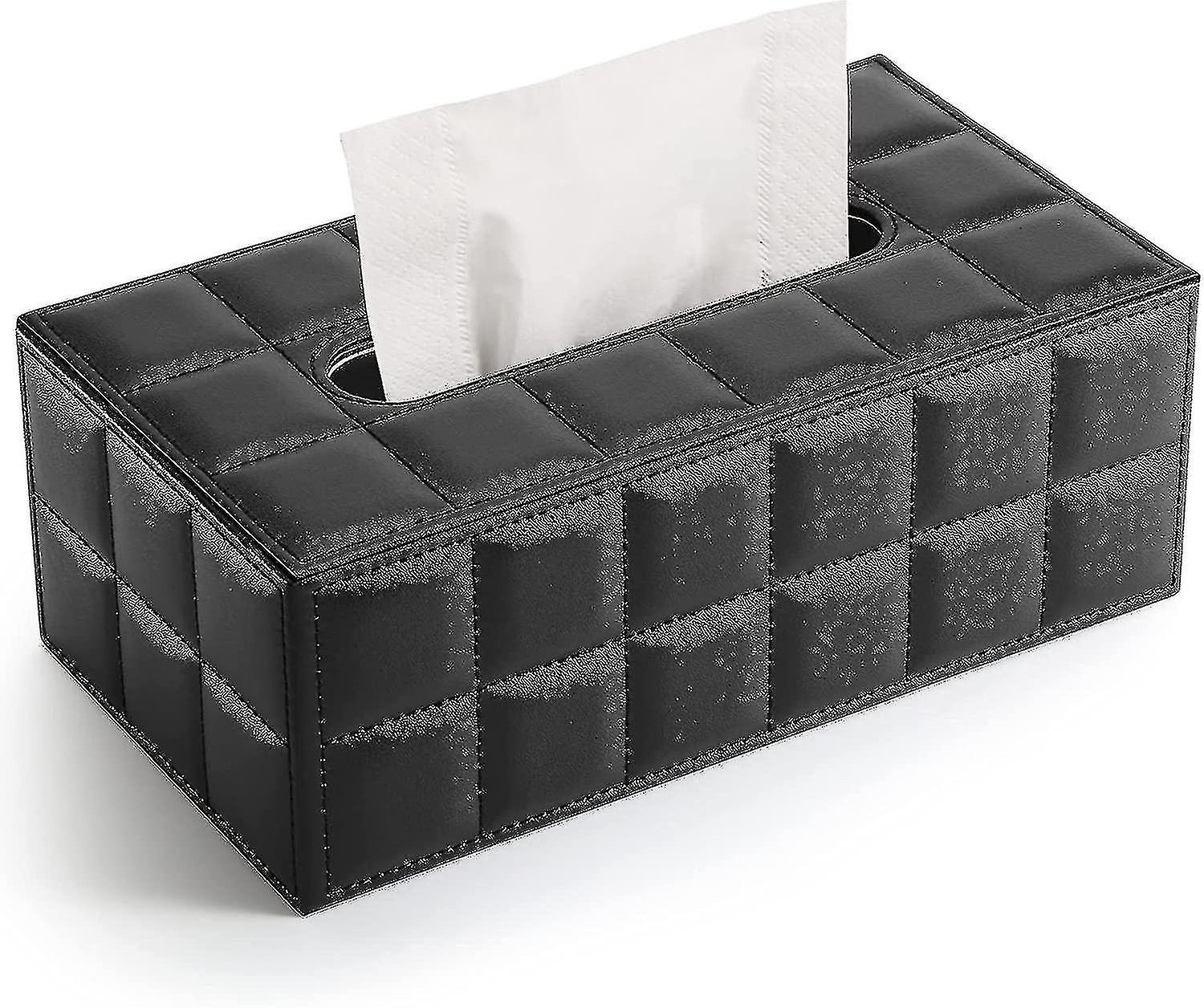 Cosmetic Tissue Box Leather Tissue Box (black)