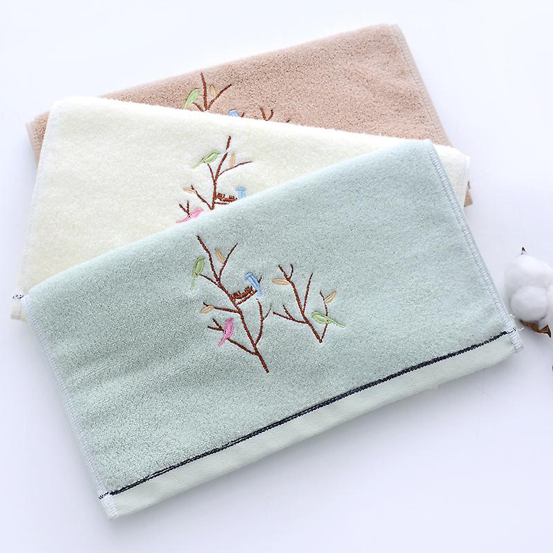 bird tree pattern cotton hand towel highly absorbent soft towel for bathroom