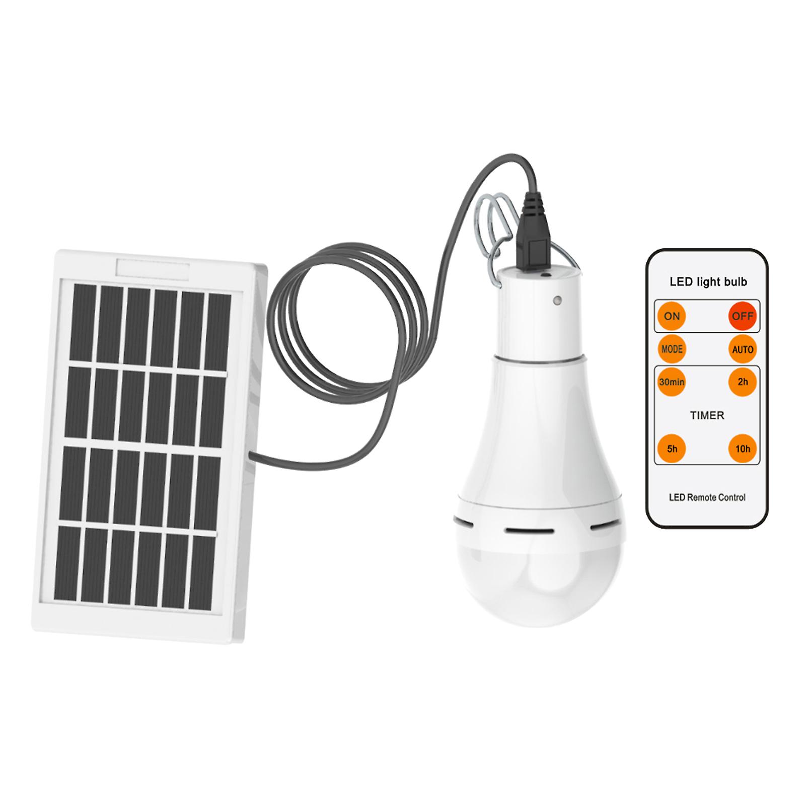 7w Solar Powered Leds Light Bulbs Remote & Auto Lighting Control