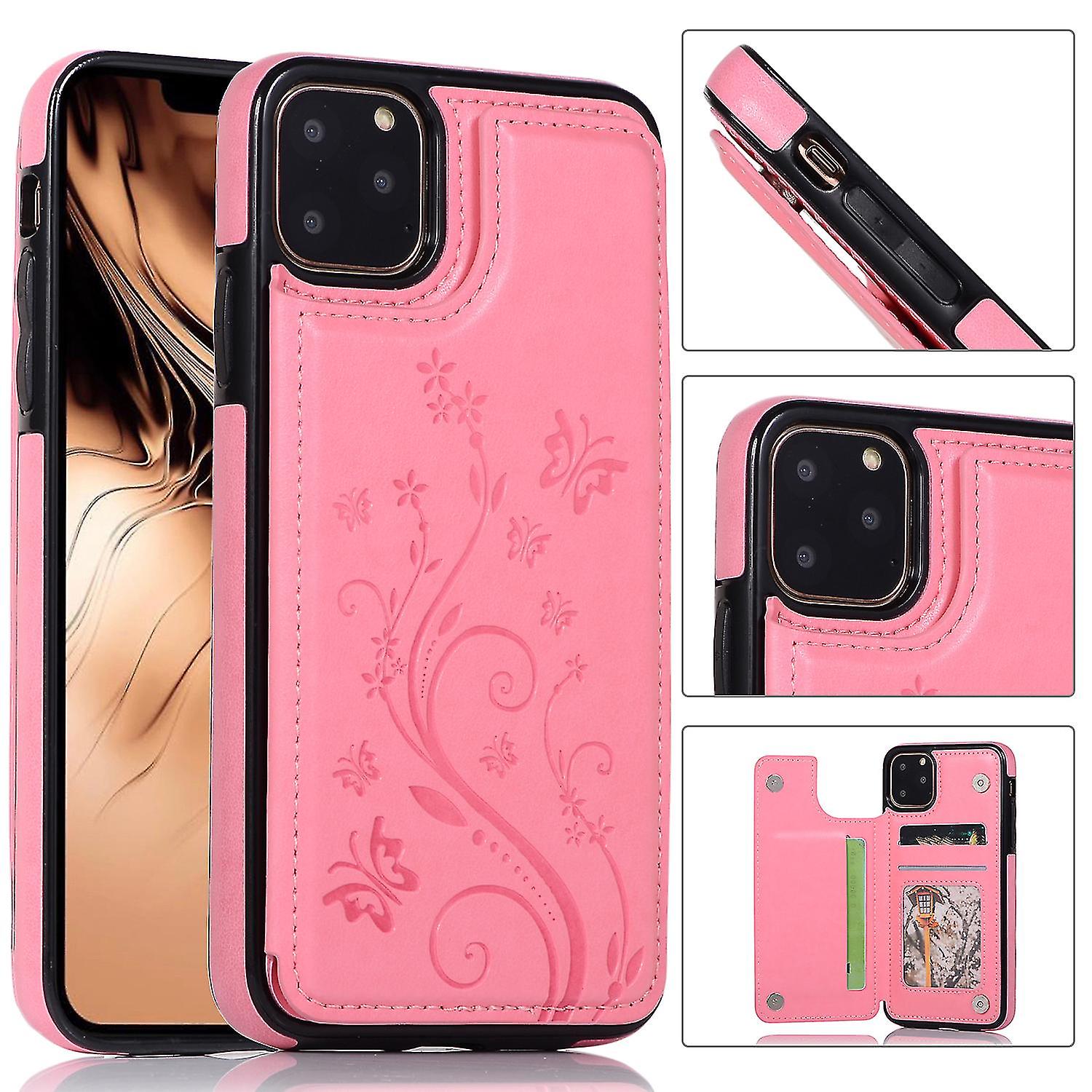 Case Iphone 14 Pro Max With Card Holder Pu Leather Butterfly Pattern