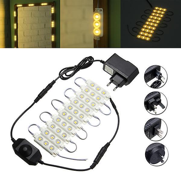 1.5M Waterproof Warm White Led Strip Light Kit Smd5050 For Mirror Signage Lamp + Dc12v Adapter