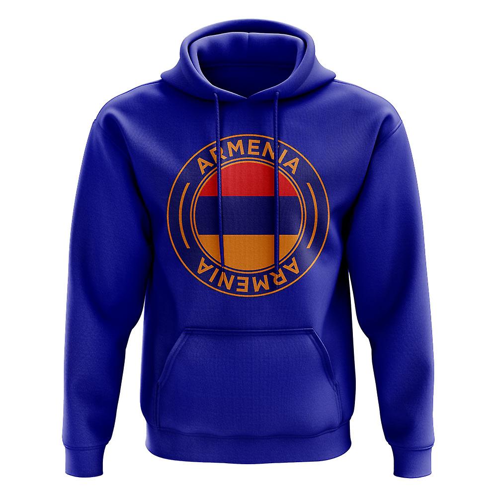 Armenia Football Badge Hoodie (Blue)