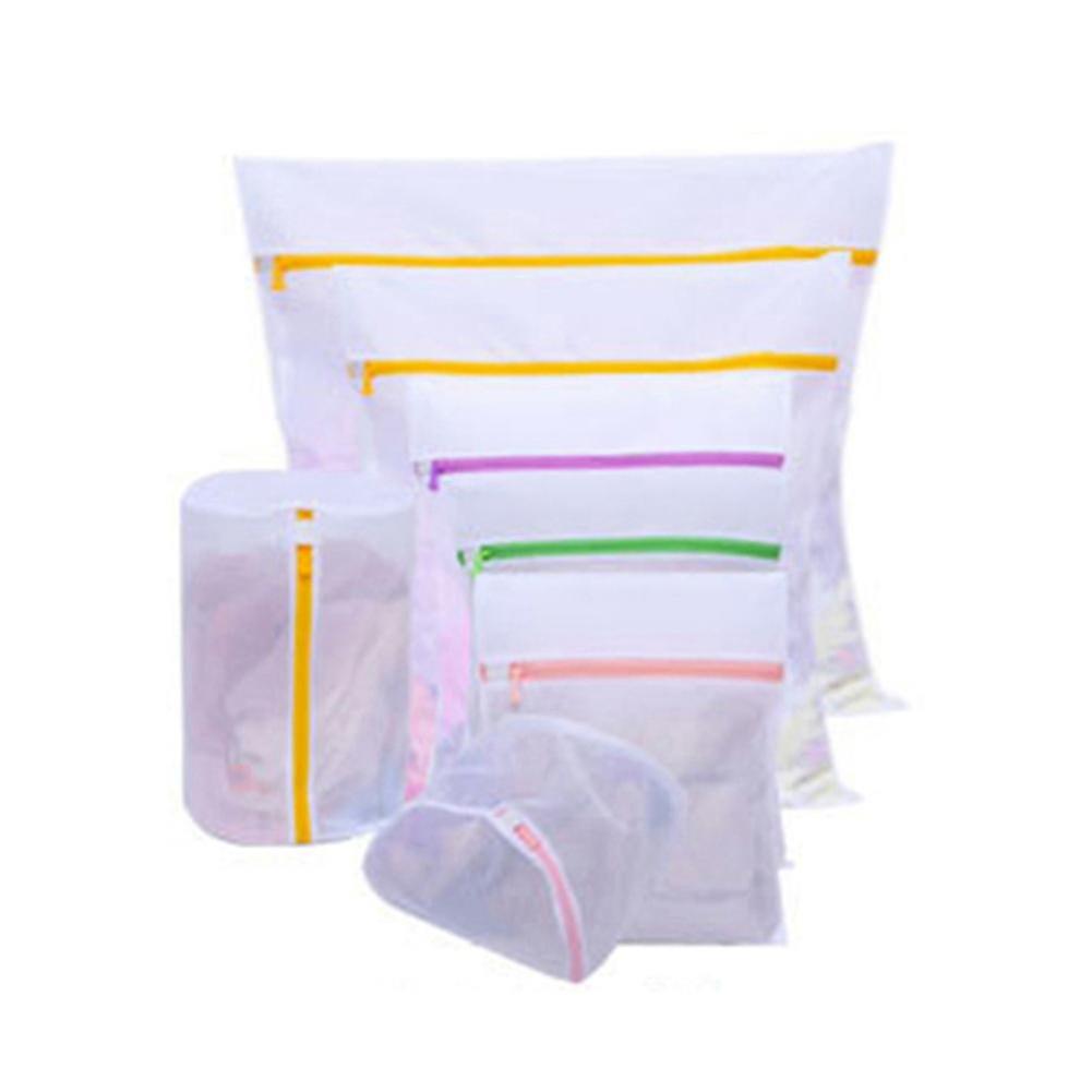 ZHOUBA 3/4/5/6/7Pcs Washing Machine Laundry Bag Underwear Clothes Mesh Net Zipper Pouch