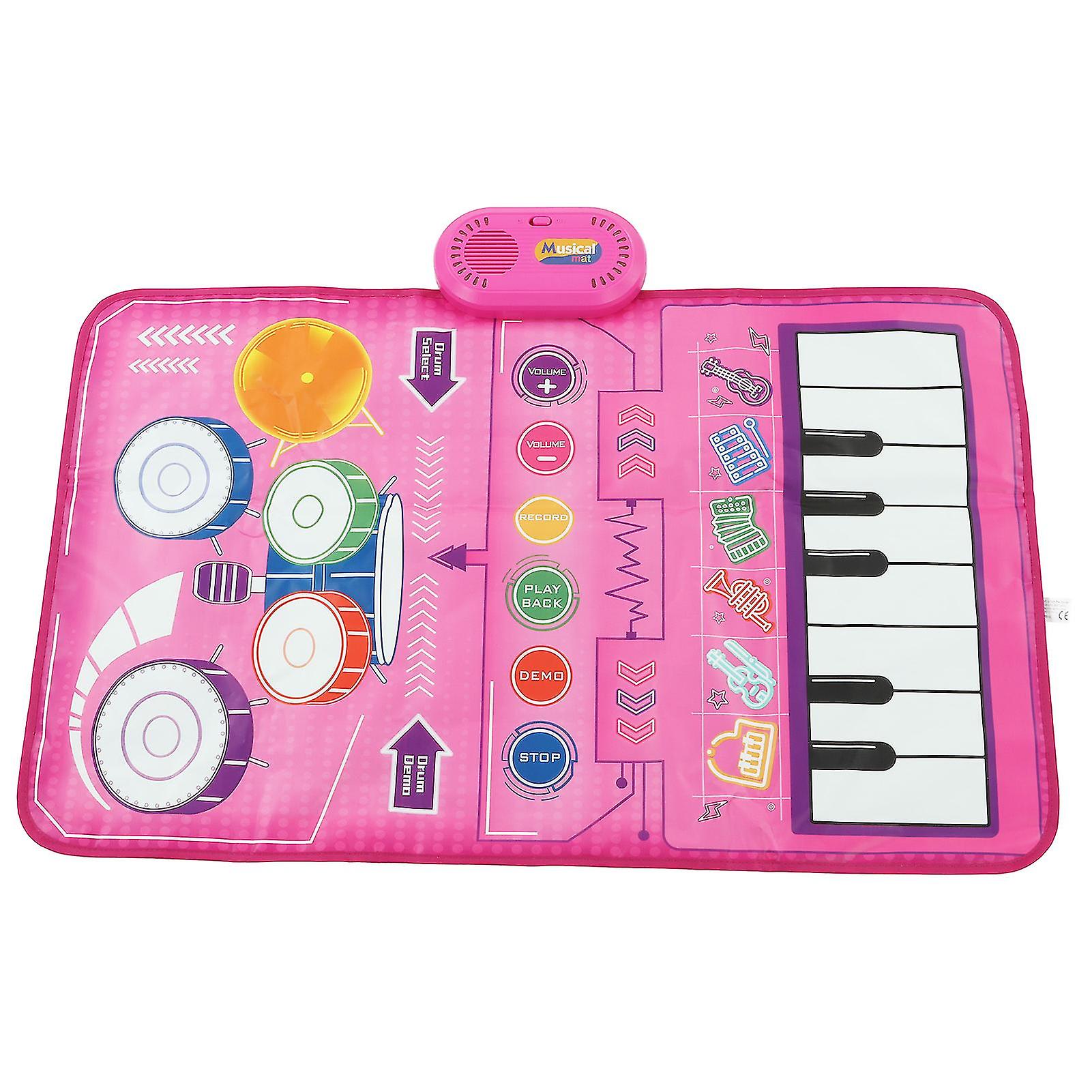 2 in 1 Touch Piano Drum Mat Early Educational Portable Folding Piano Drum Dance Mat for Kids