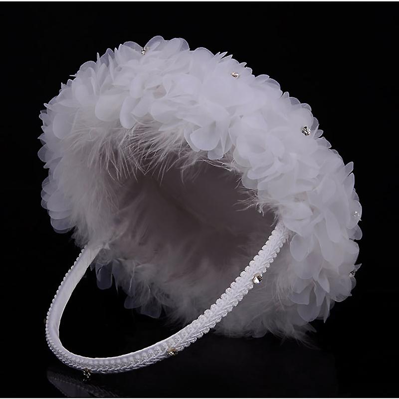 Flower Girl Baskets The Fabric Lace Decoration Cute Handle Flower Wedding Decor