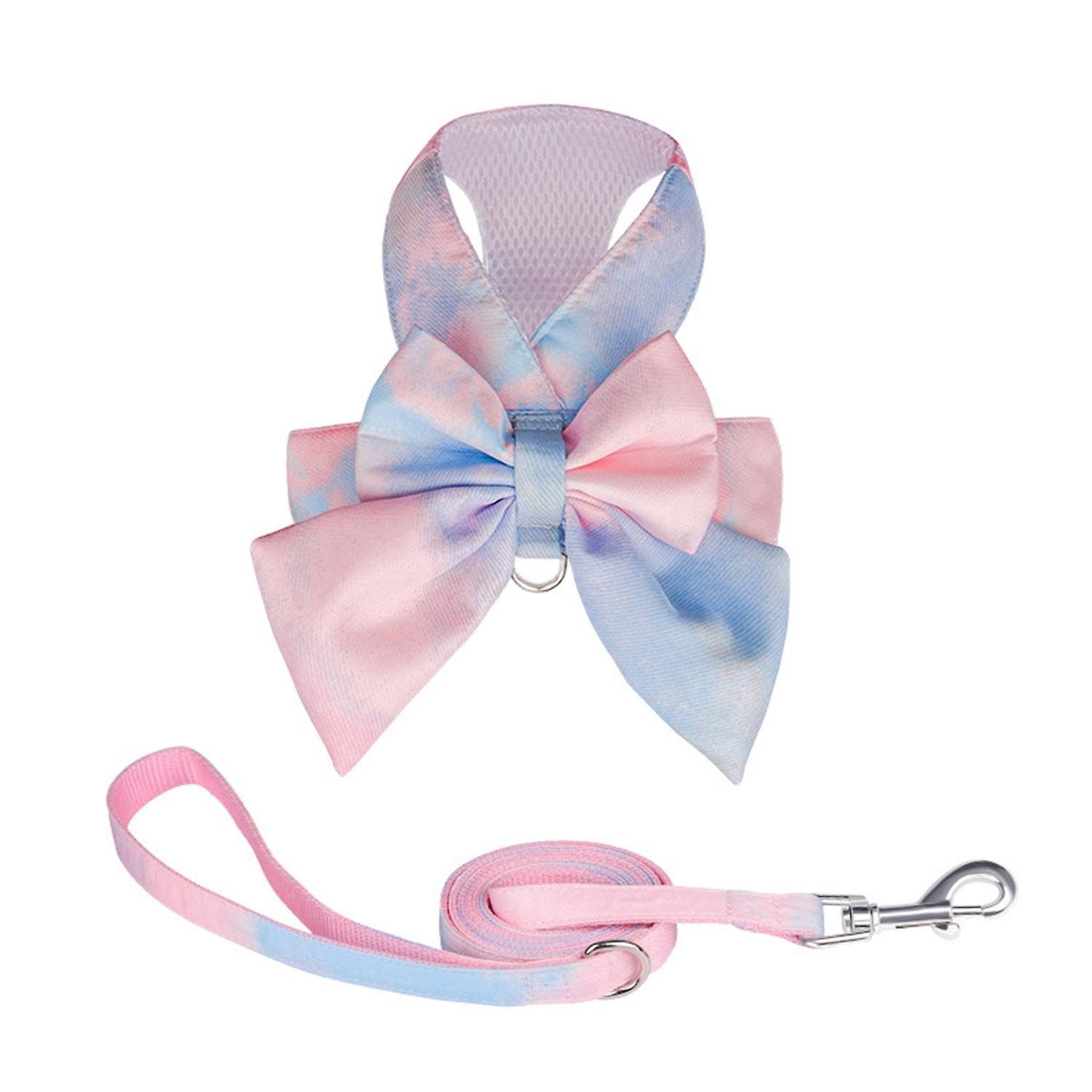 ZHOUBA Pet Leash Bow Tie Gradient Surface Dress-Up Good Toughness Dog Harness Leash Puppy Supplies P