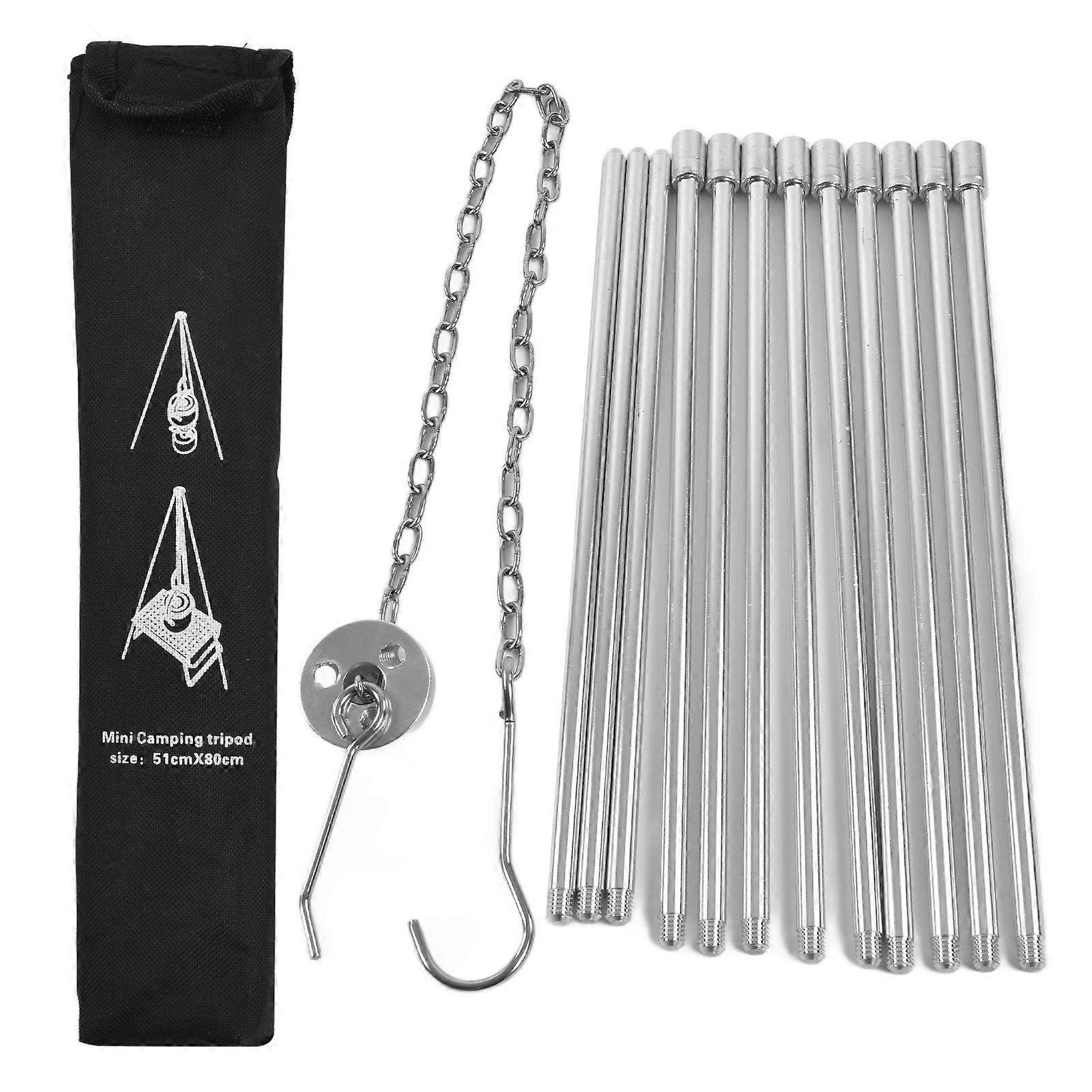 Compact Aluminum Campfire Tripod for Outdoor Cooking