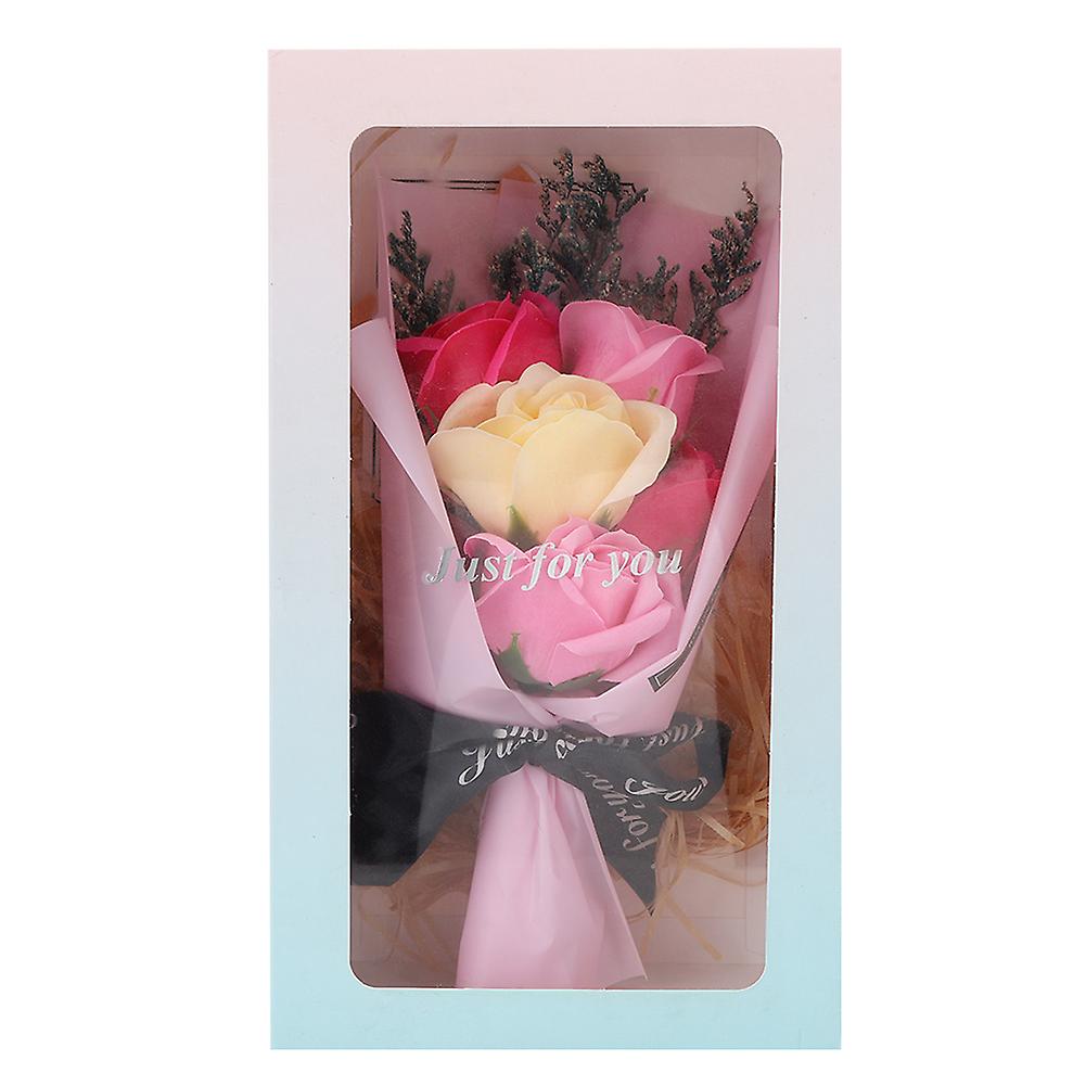 Artificial Rose Flower Bouquet Gift Box for Birthday Wedding Party Valentine's Day ChristmasPink