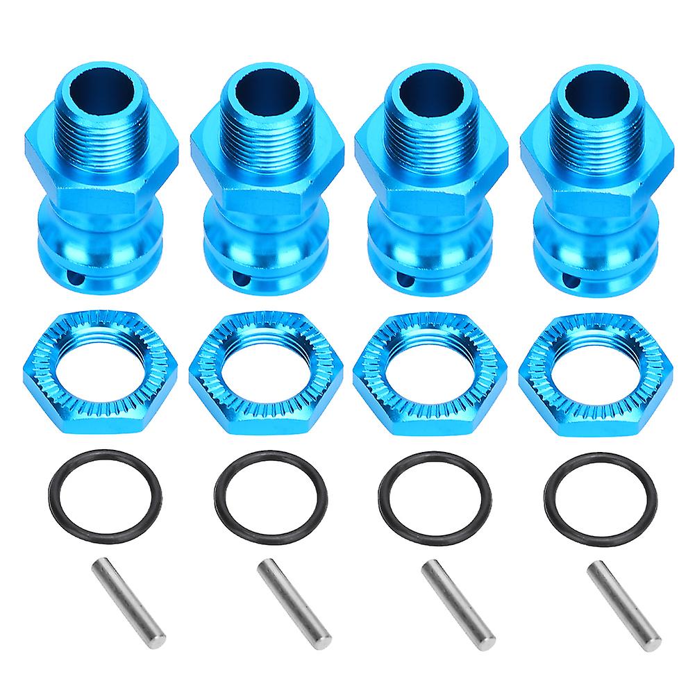 Adaptateur d'extension de roue hexagonal 17 mm 23 mm en alliage d'aluminium 4 pièces pour modèle de voiture RC 1/8, bleu