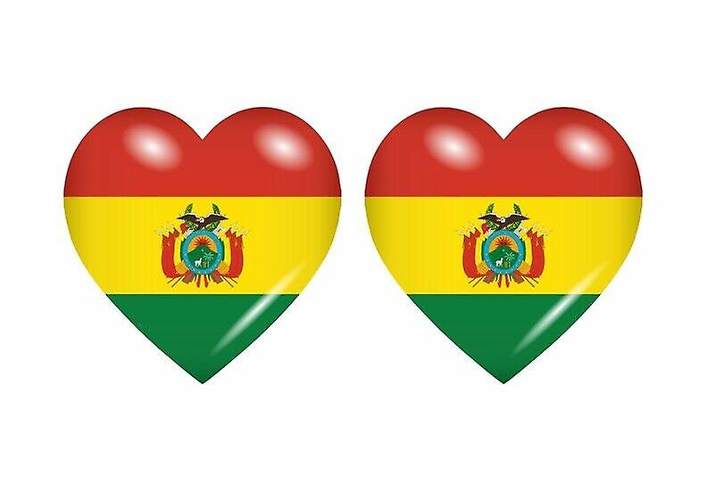 2x Stick sticker heart flag BOL bolivia