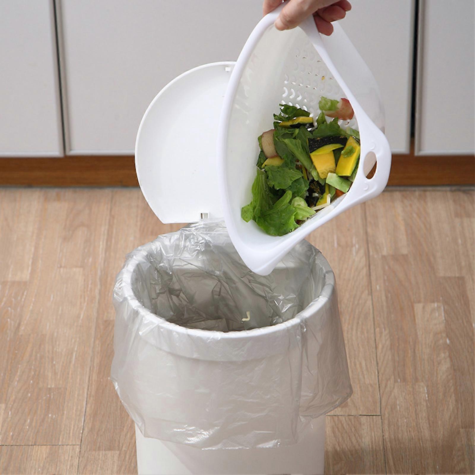 Kitchen Triangular Drain Basket 26x16cm White Easy Draining