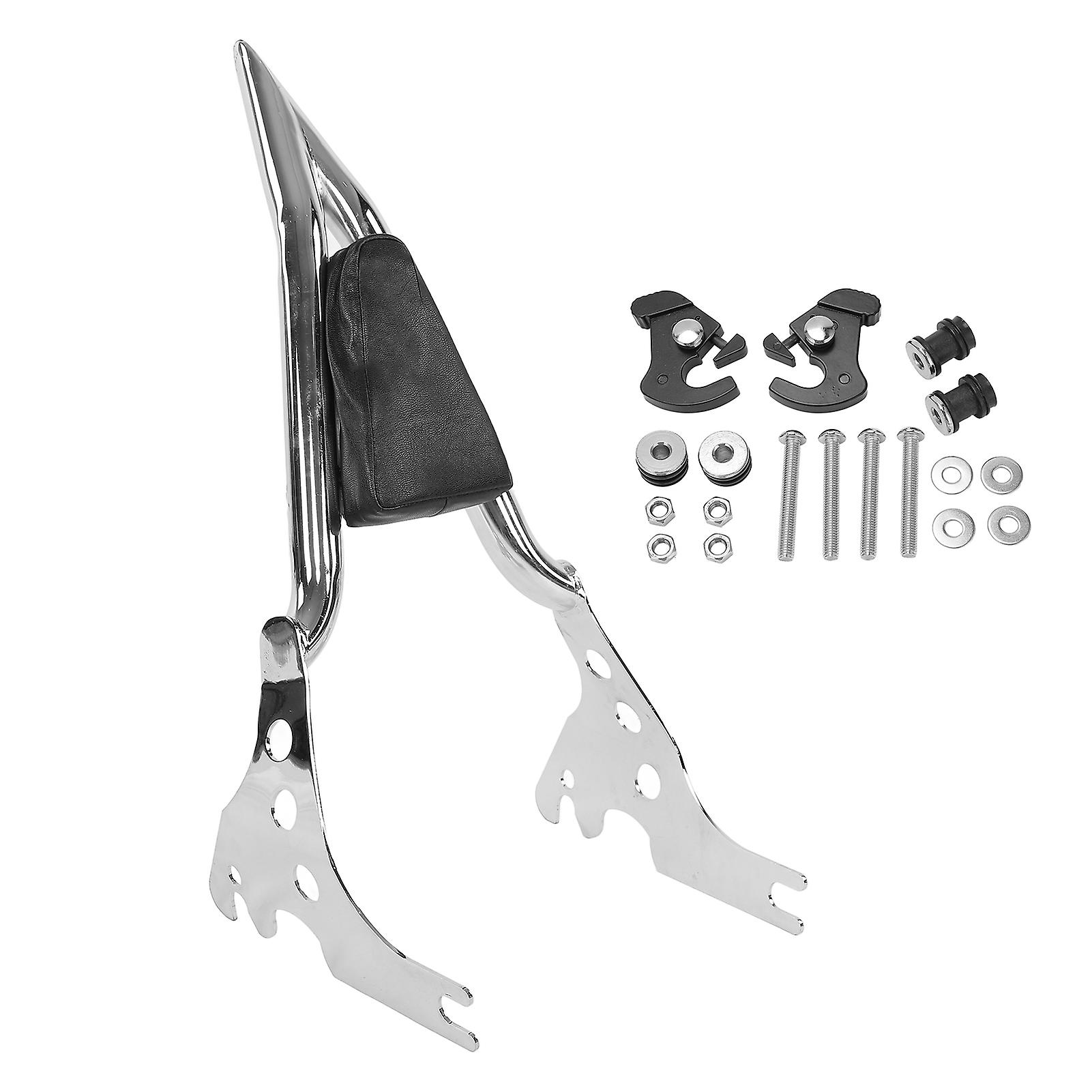 Motorcycle Detachable Passenger Backrest Cushion Replacement for XL 883C 883R 1200R 1200C XLHElectroplating Silver