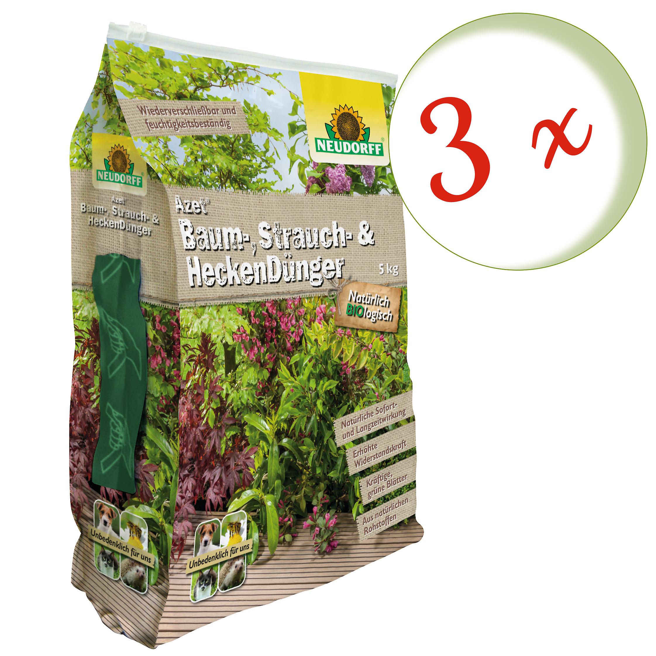 3 x NEUDORFF Azet® Tree， 灌木和树篱肥料， 5 kg