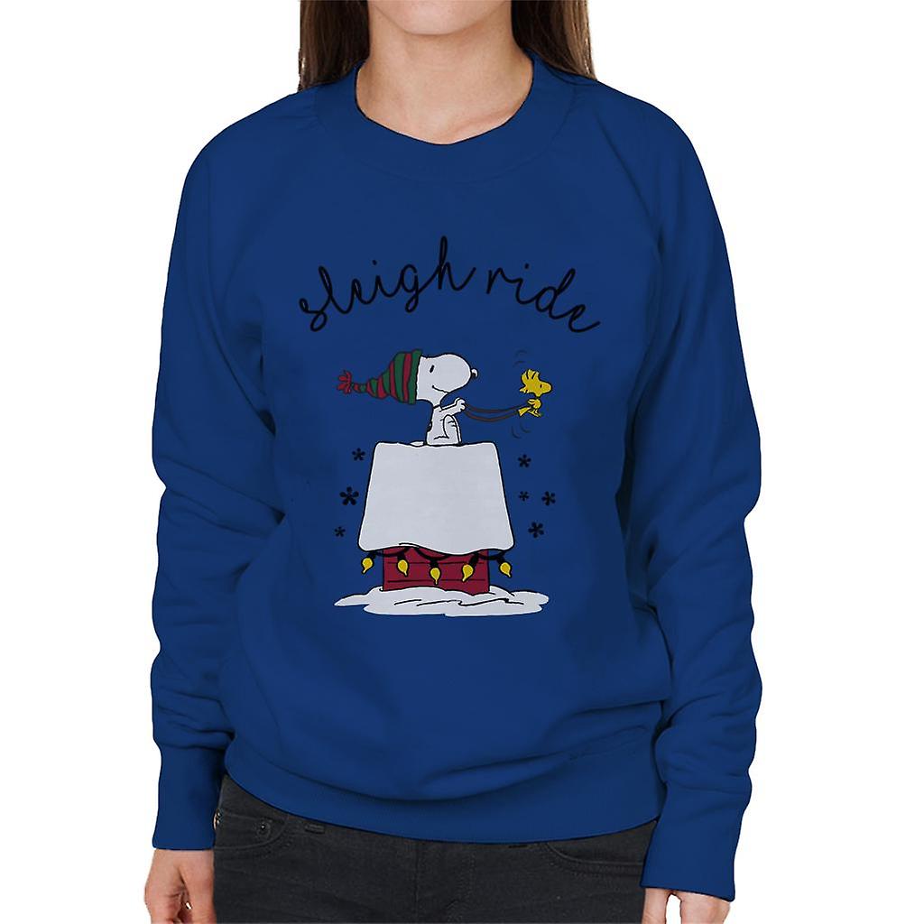Peanuts Sleigh Ride Christmas Women's Sweatshirt