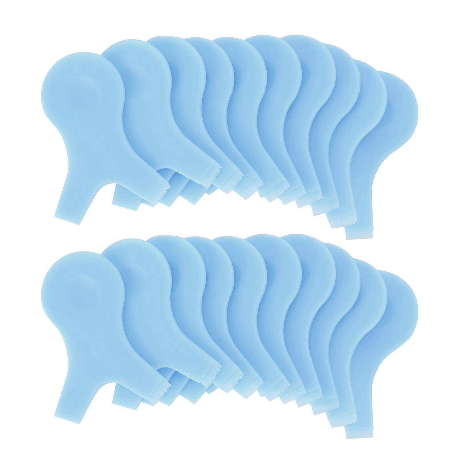 20 Pcs Eyelash Lift Brush Y Shape Eyelash Grafting Comb Non-Slip Eyelash Curler Perming Tool (Blue)