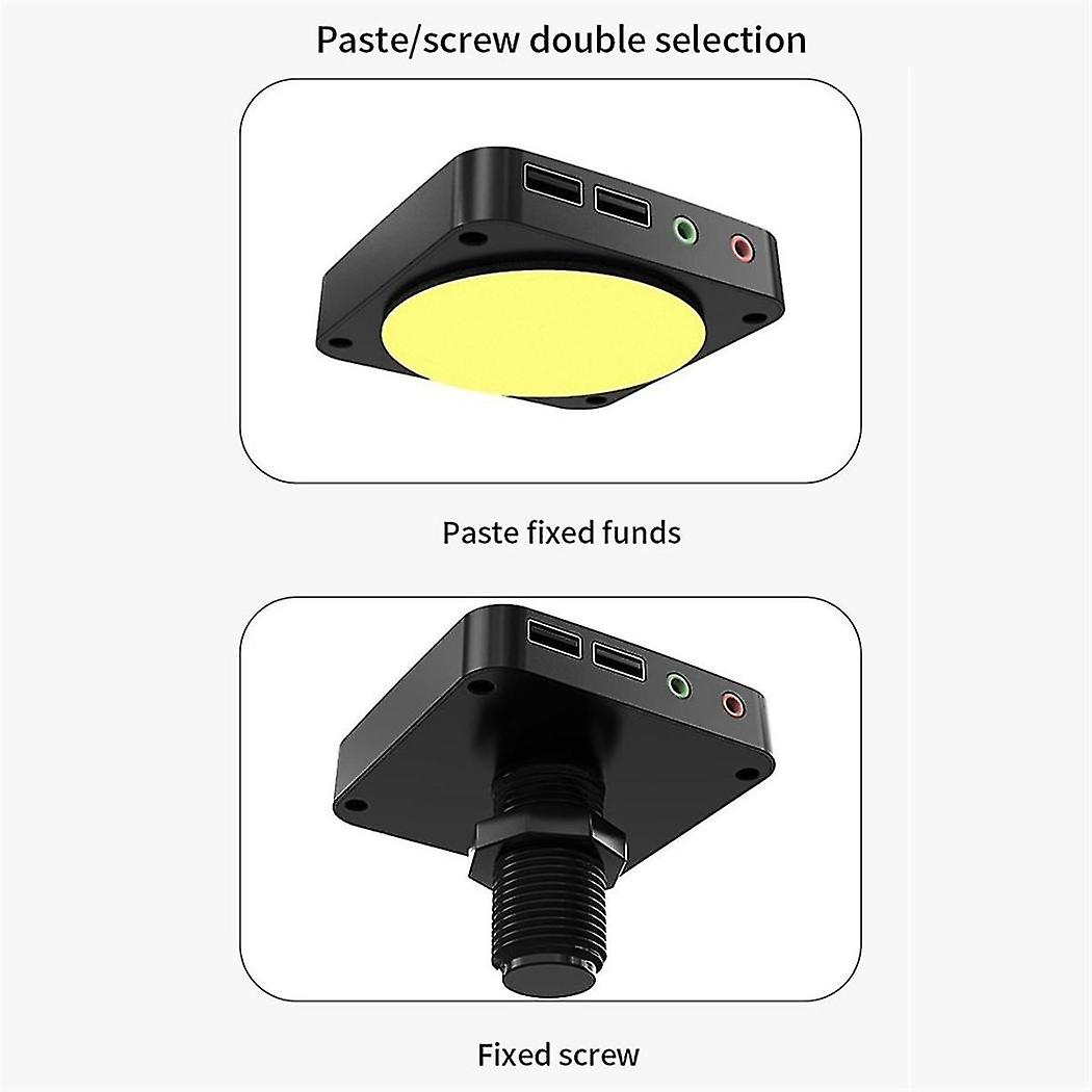 Computer Desktop Power Switch External Pc Host Power Supply On/off Push Button Switch, Dual Usb Ports