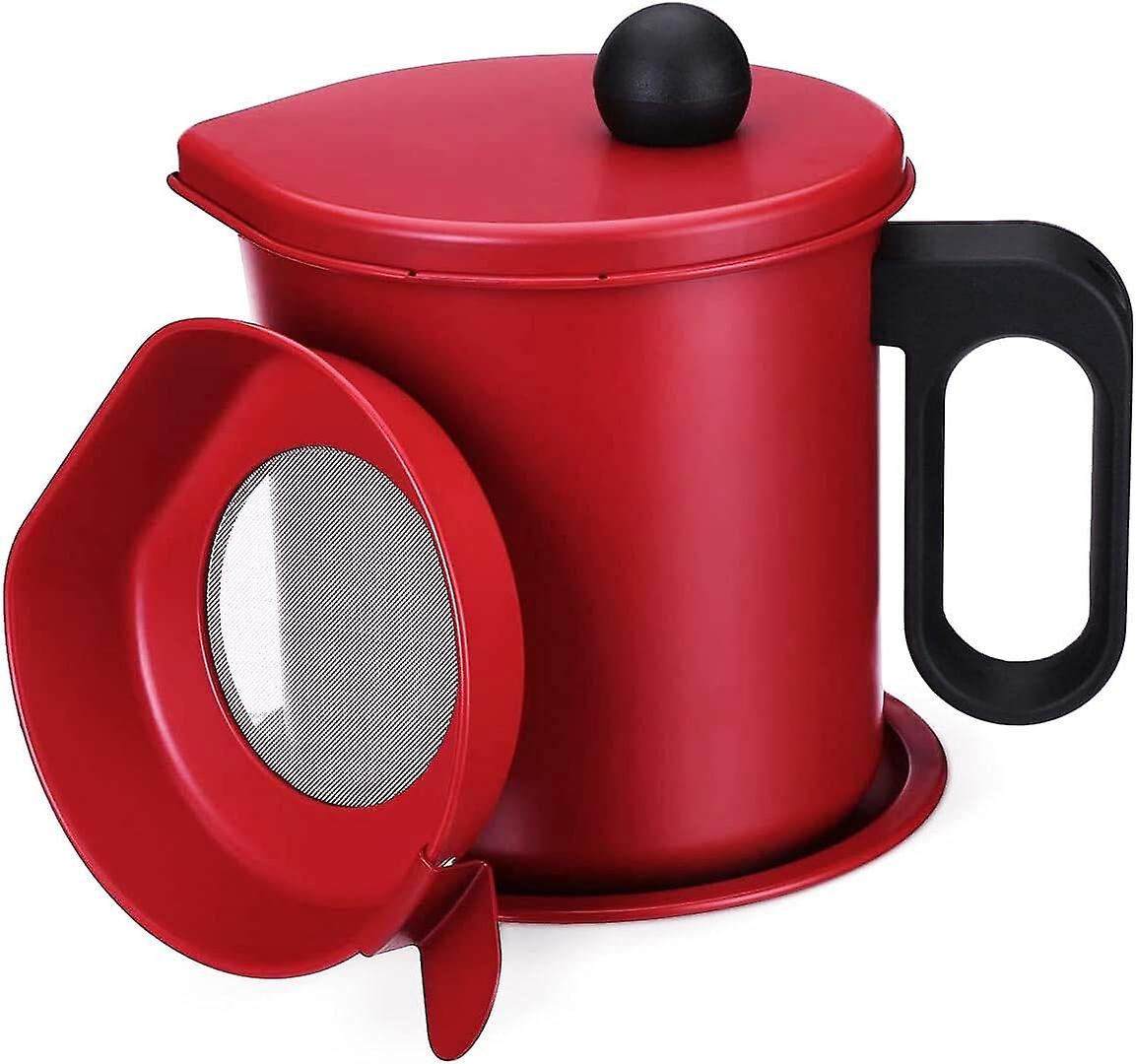 1.7L Bacon Grease Container with Mesh Strainer