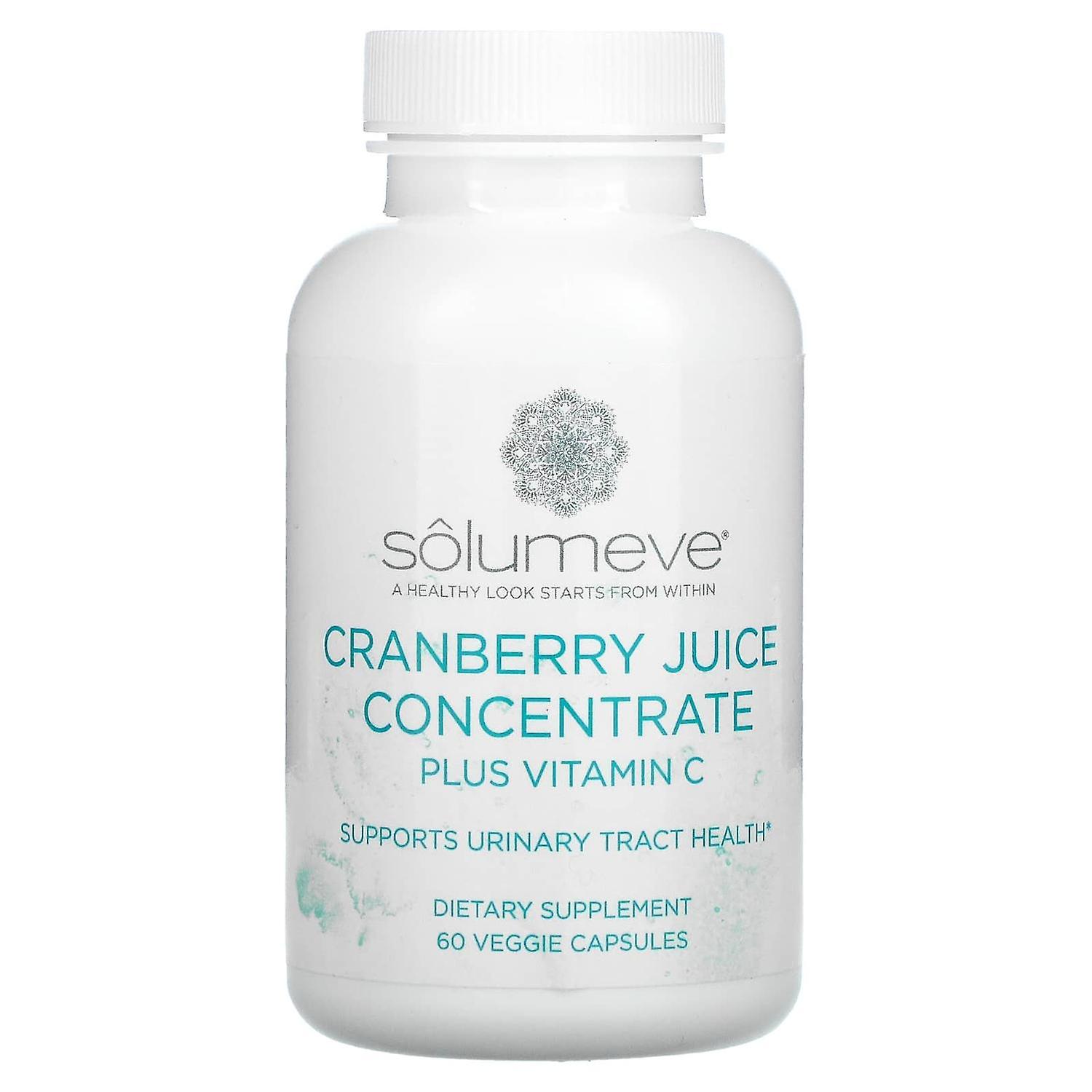 Solumeve, Cranberry Juice Concentrate plus Vitamin C, 60 Veggie Capsules