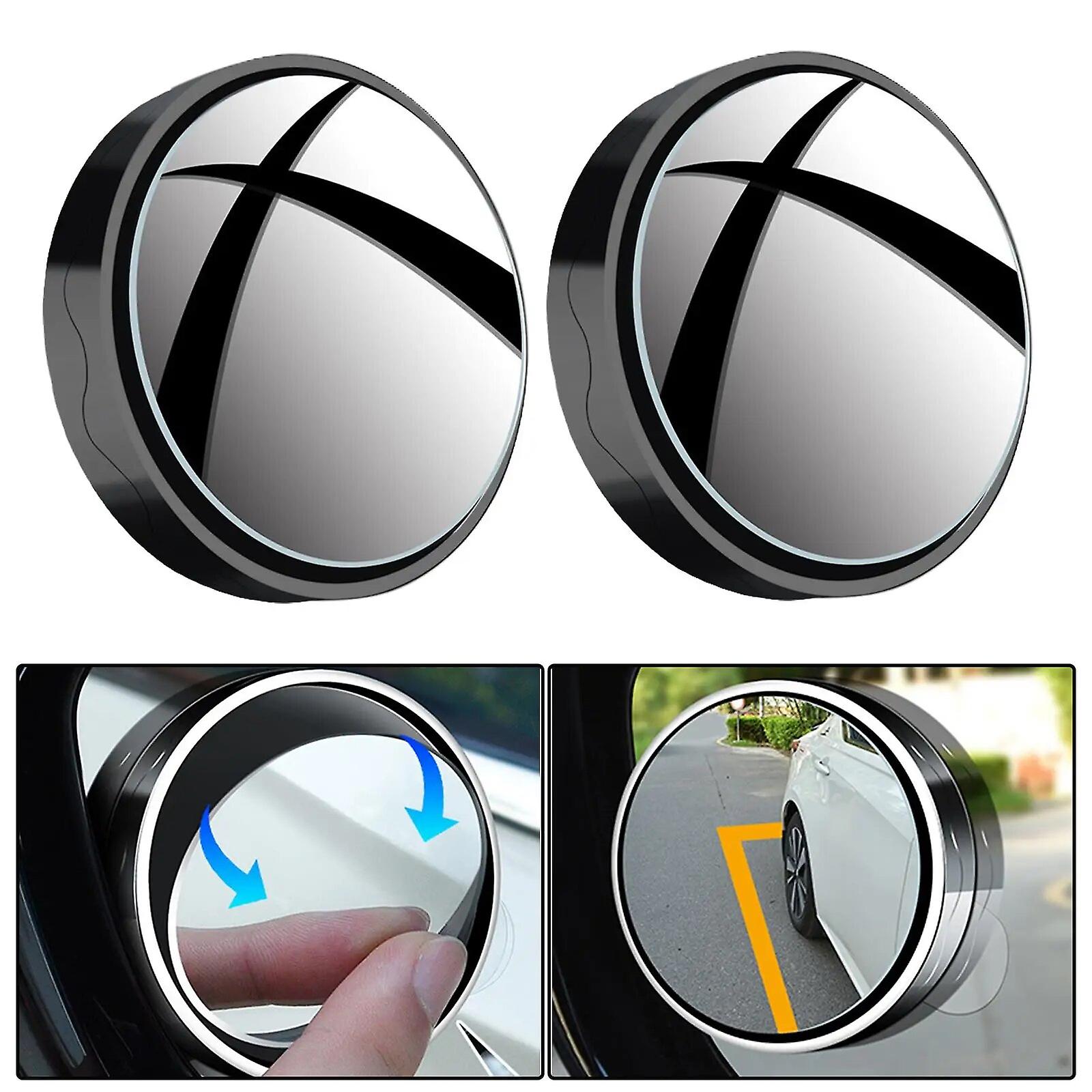 2 count car rearview mirror small spot mirror 360 degree adjustment~8608