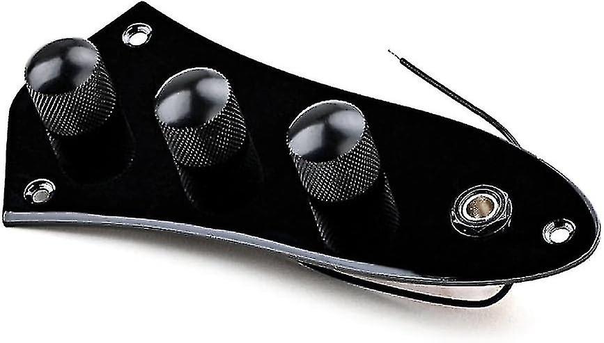 Vintage Smooth Surface Pre Loaded Prewired Control Plate with Switch Knobs - Bass Replacement