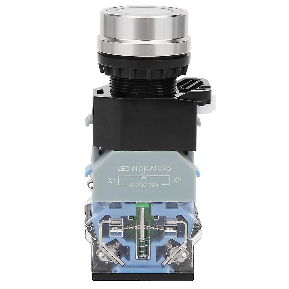 GQ38 22mm Red Light Push Button Switch - AC/DC12V, Self-Locking, Industrial Use