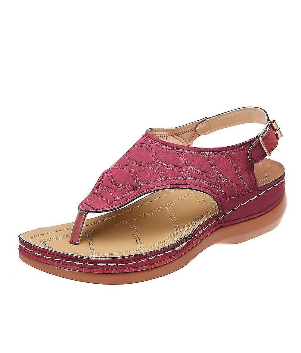 Oxford Pu Leather Women's Sandals Flat Slippers