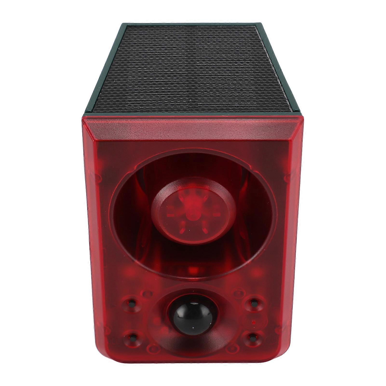 Solar Outdoor Motion Sensor Alarm 3 Modes Waterproof Security Strobe Light Alarm with Remote Controller for Home Villa Yard Farm Barn