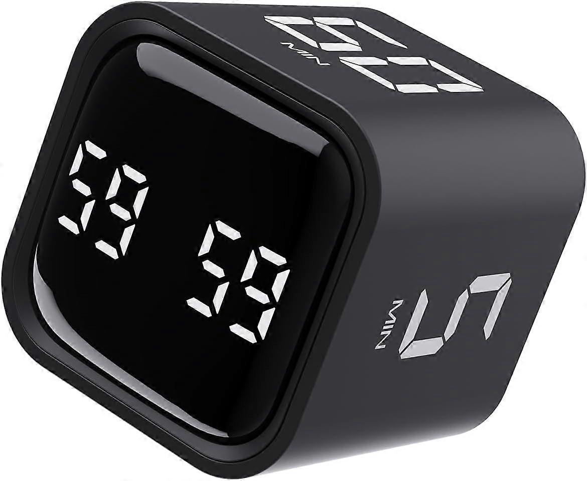 Digital Timer with Gravity Sensor with Positive Timer and Countdown Rechargeable for Kids, Sports, Kitchen, Work, Study Time Management Tool Black