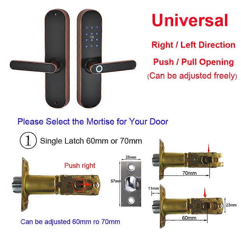 Fingerprint Lock Smart Card Digital Code Electronic Door Lock Bluetooth Ttlock App Security Mortise Lock