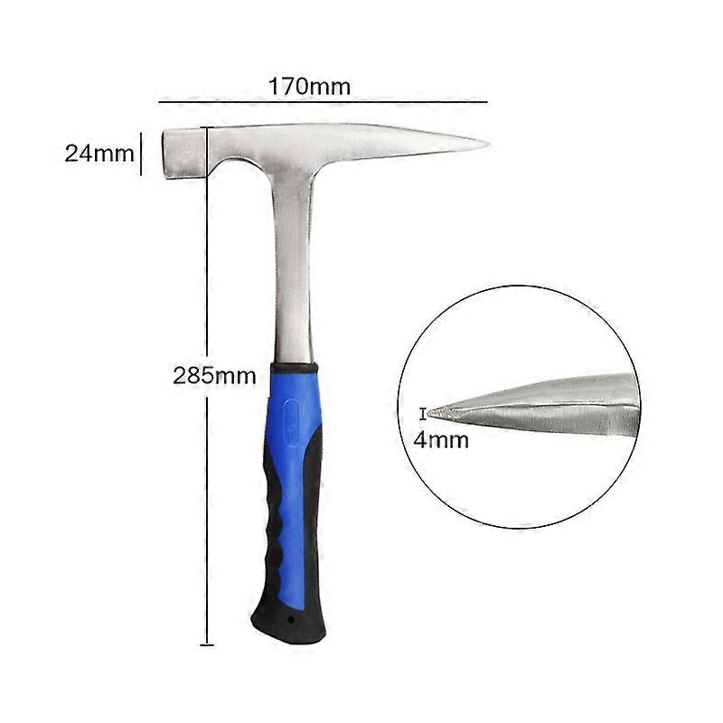 Geological Hammer High Carbon Steel Stratigraphic Hammer Rock Geology Prospecting Flat/Pointed Tip Shock Reduction Hand Tool