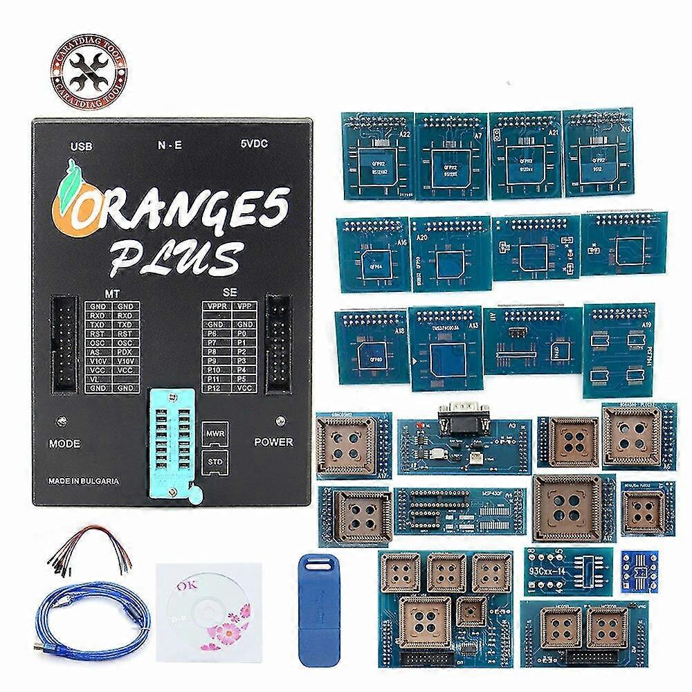 Programmer orange5 1.35 full set adapters professional ecu programmer enhanced functions with dongle software support russian