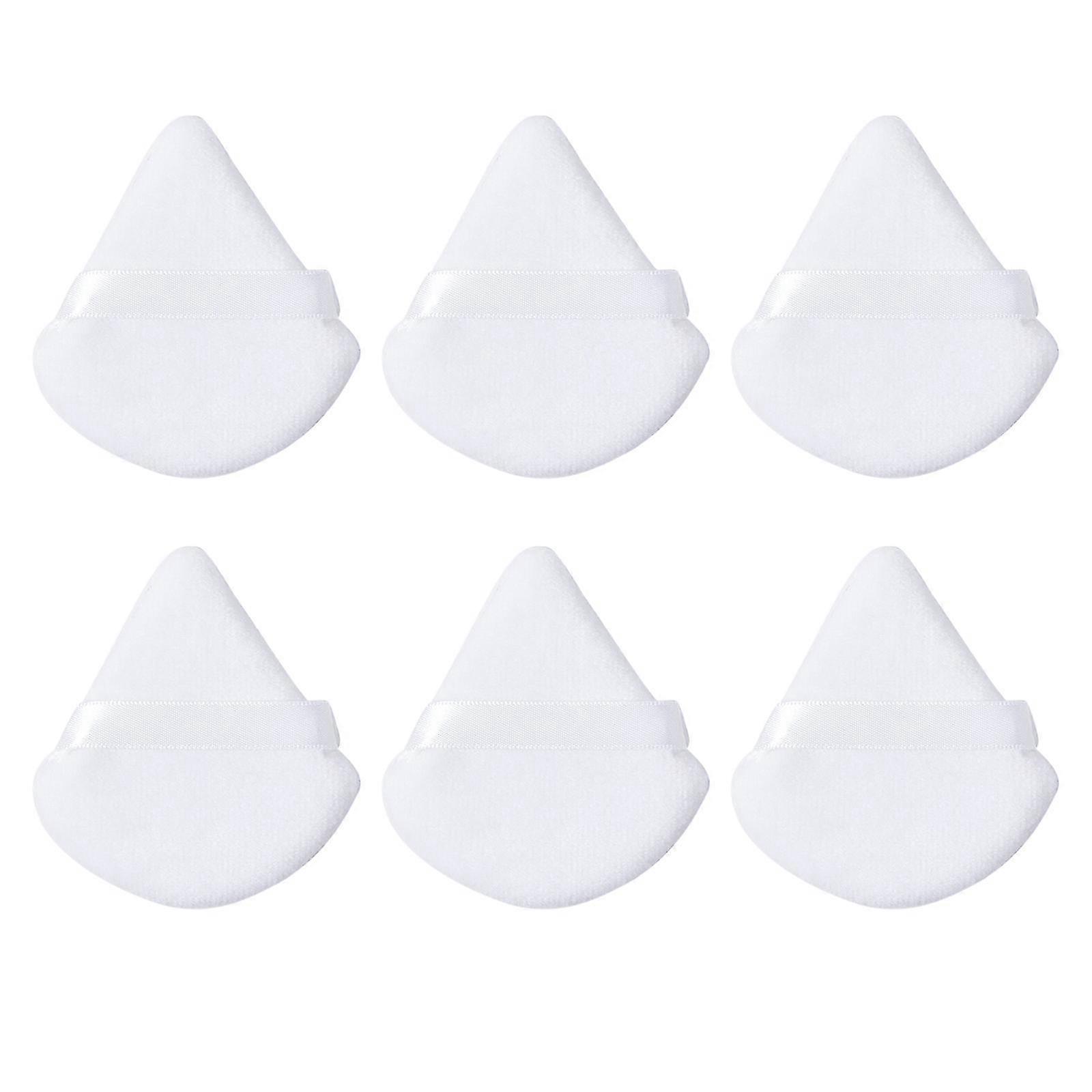 Triangle Puffs 6pcs Washable Velvet Soft For Under Eyes And Face