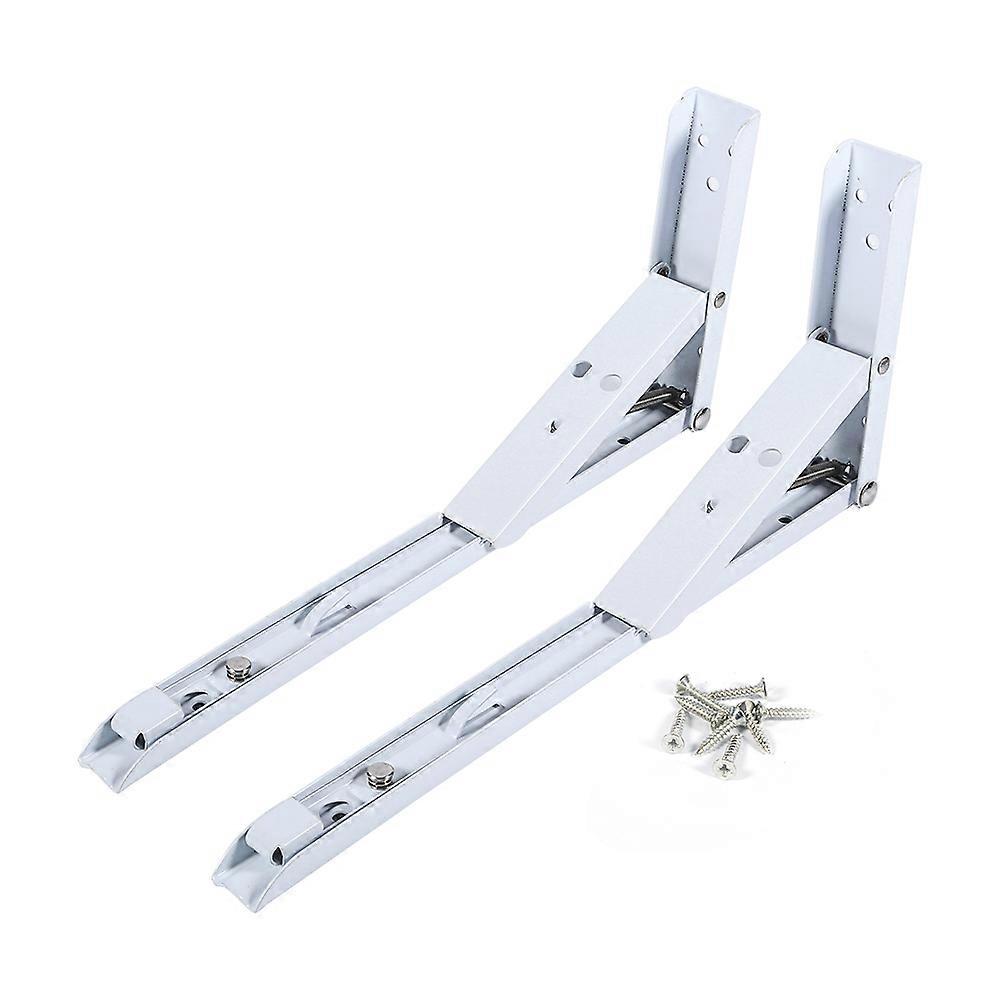 12" 2pcs Length 90 Degree Spring Loaded Floding Support Shelf Barcket 8 Screws