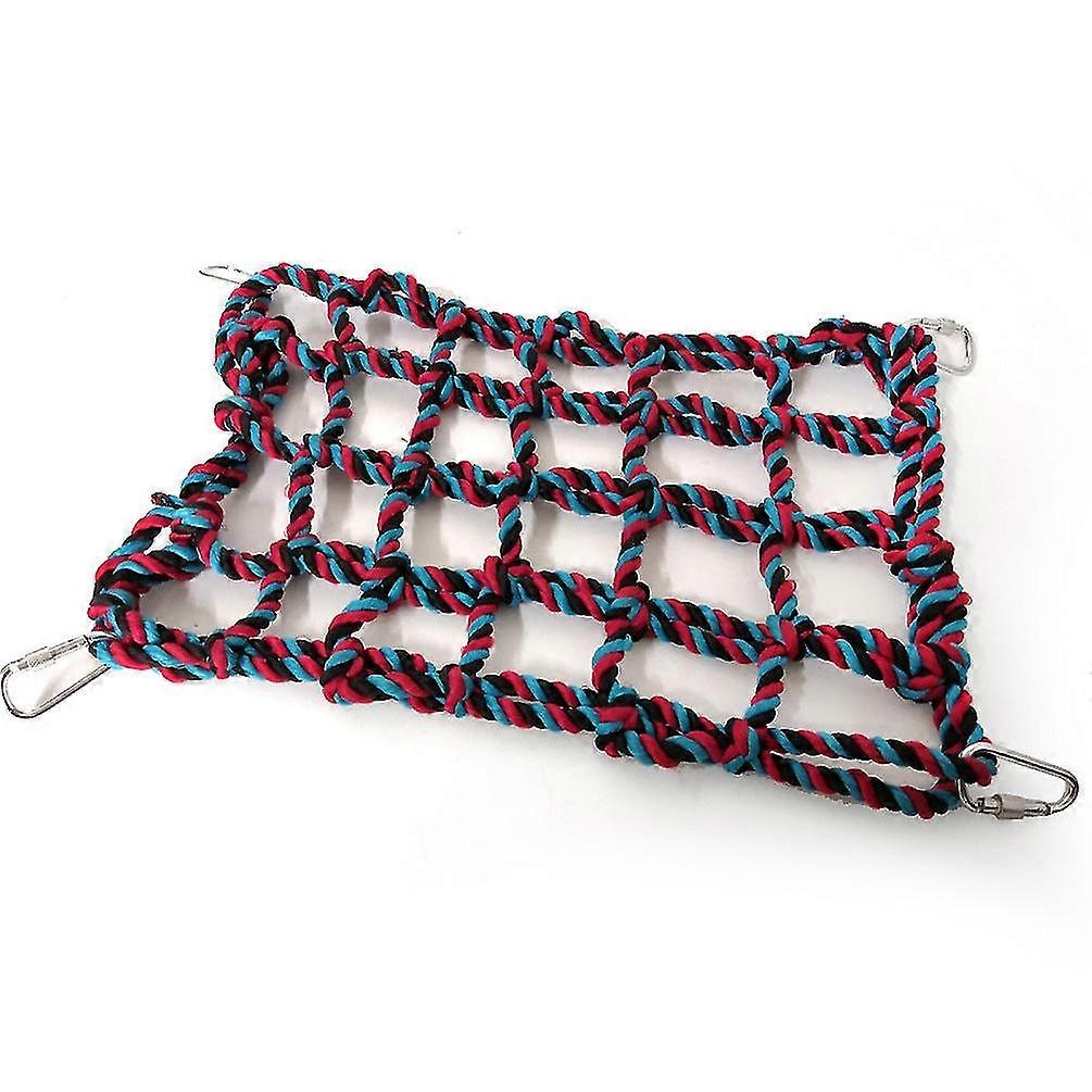 Safe Non-Toxic Bird Toys Parrot Color Woven Climbing Net Hamster Squirrel outdoor hammock Net