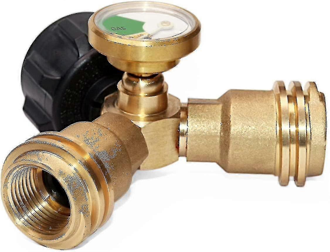 Barsinfi splitter, propantank Y-splitteradapter, med instrument, 2-vejs LPG-adapter T-stykke