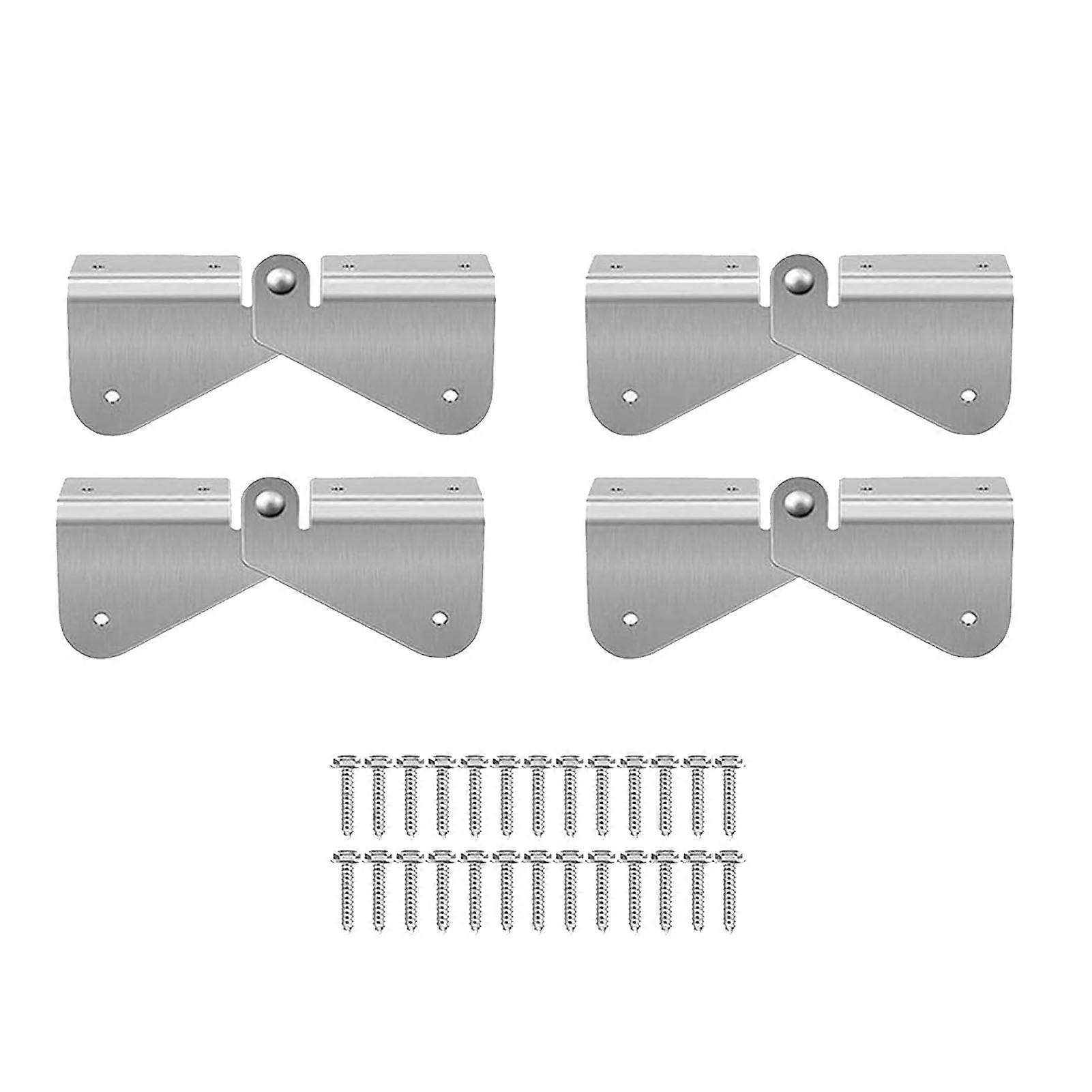 4 Sets Gutter Downspout Extension Hinge Stainless Steel Flip Up Hinge for Rectangle Square Downspout Extension