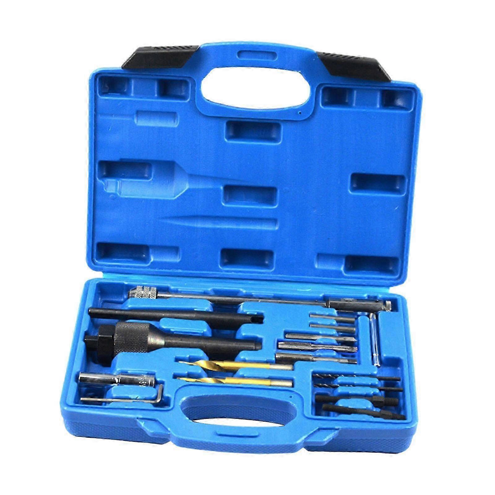 16 Pieces Glow Plug Extractor Repair Tool Accessory Glow Plug Extraction Kit Red Box
