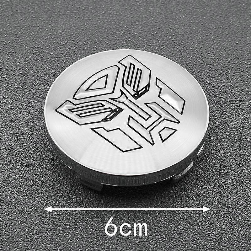 thumbnail image 5 of FeiKong 4 piezas 56 + 60 mm Cool Autobots Logo Transformers insignia emblema tapacubos centrales de rueda de coche pegatina cubierta de llanta accesorios de estilo automático, 5 of 5