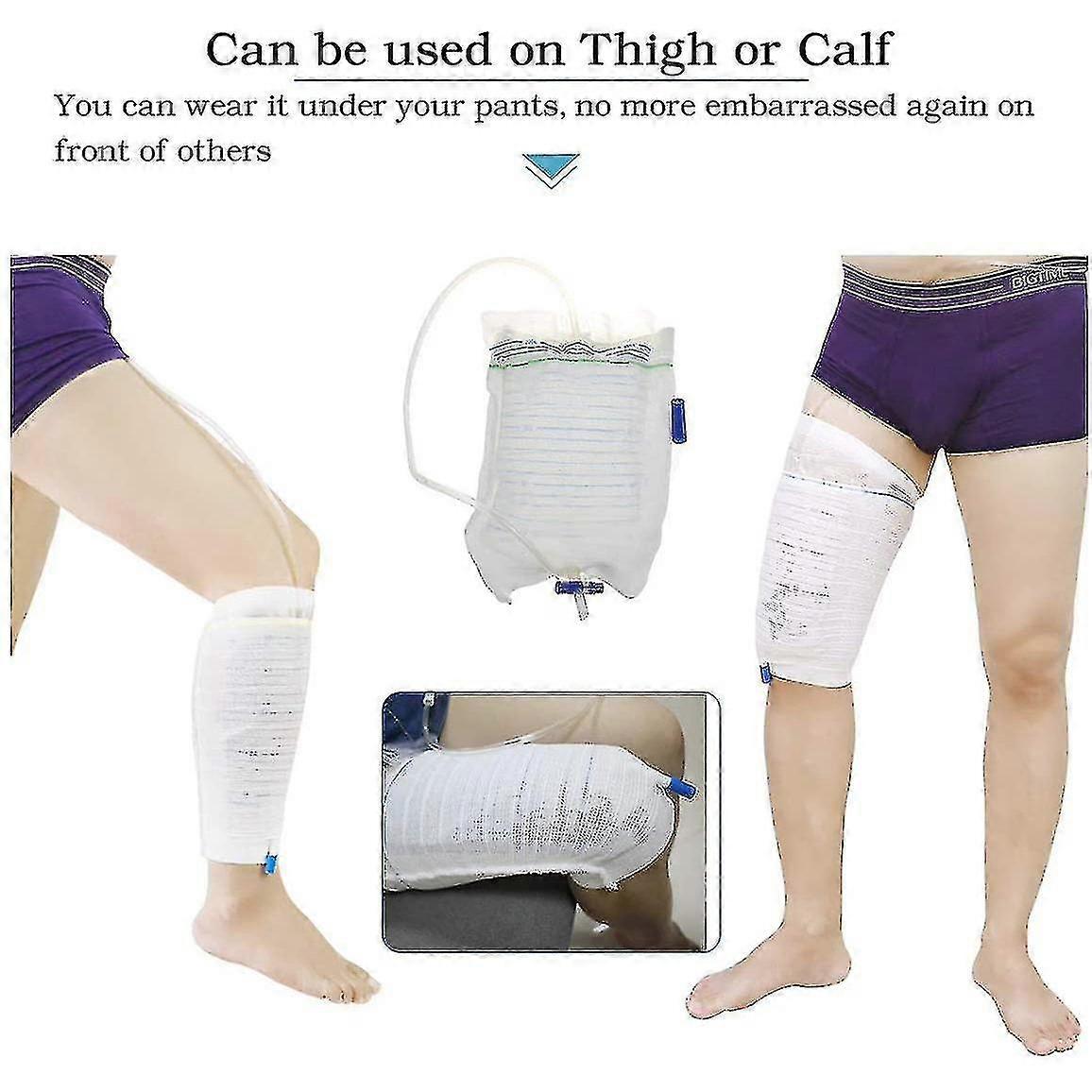 1/2 stk. stoffkateterhylse urinposeholder dreneringspose elastiske benstropper