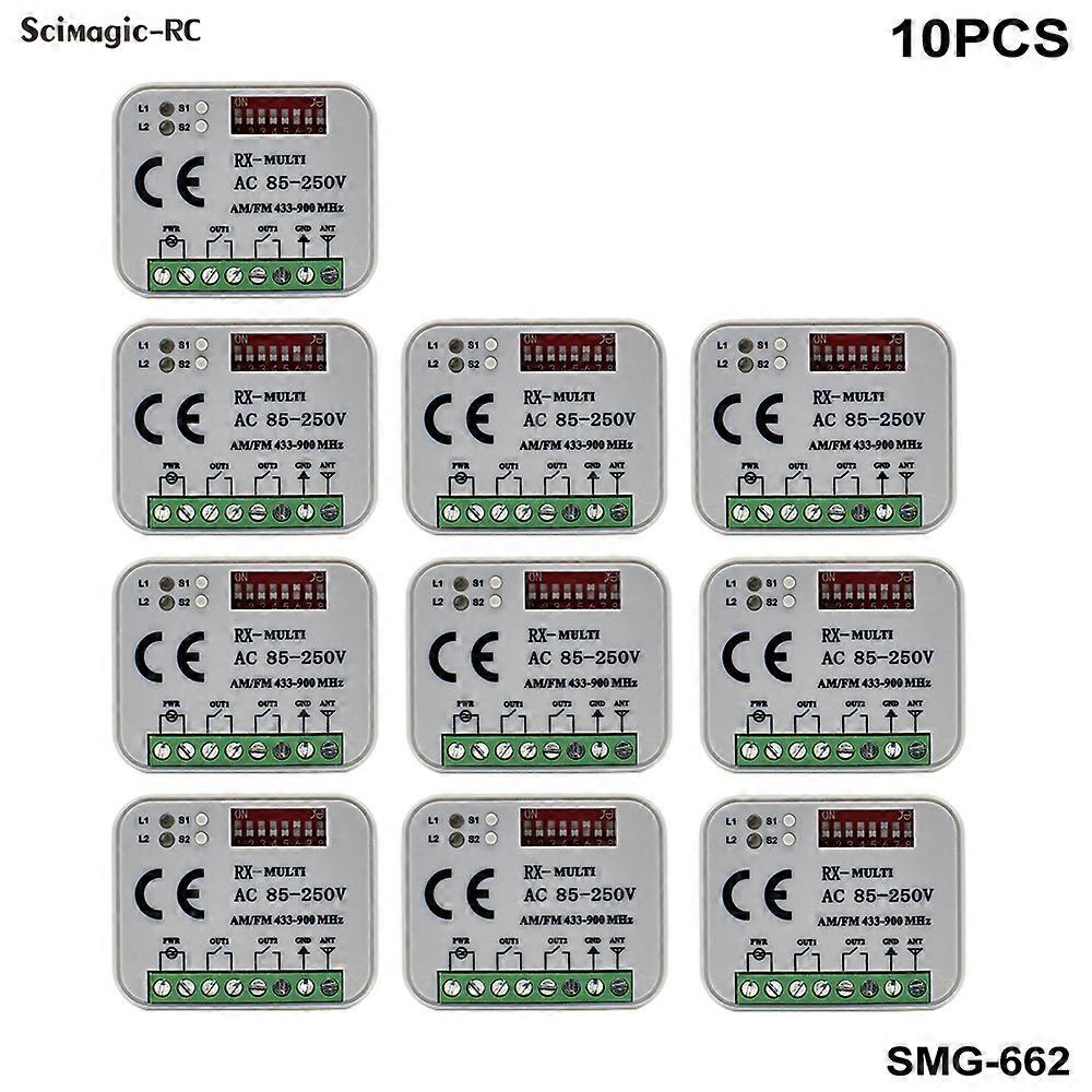 10PCS New Universal 300-868MHz Frequency RX Multi Receiver Module 2 CH 433 868mhz Switch For Garage Gate Door Control Command