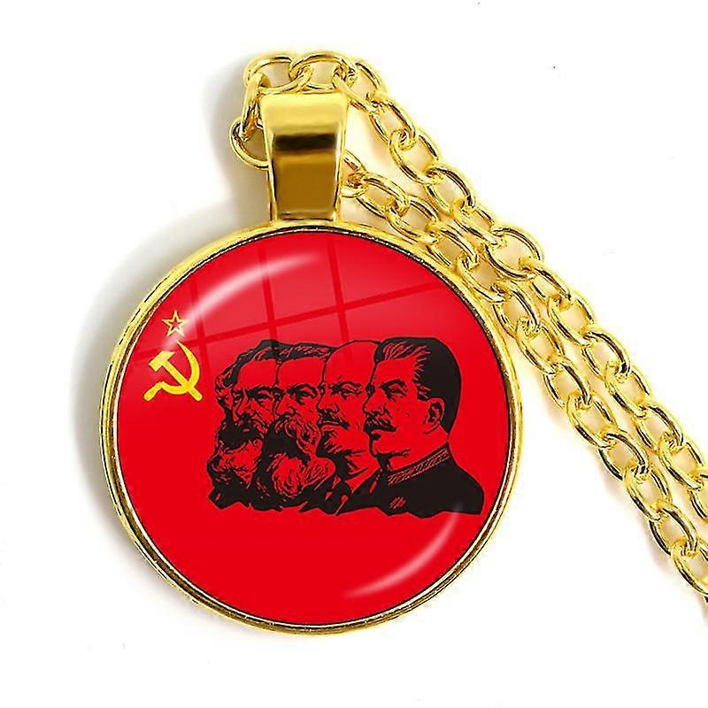 Vintage URSS Soviétiques Badges Faucille Marteau Pendentif Collier Cccp Russie Emblème Communisme Signe Bijoux de qualité supérieure Pour Amis Cadeau